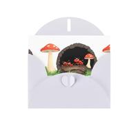BROLEO Carte de vœux blanche avec trou de fourmi à côté d'un champignon, parfaite pour la Saint-Valentin, un anniversaire de mariage et des invitations de fête