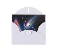 BROLEO Carte de vœux blanche avec un univers fascinant, parfaite pour la Saint-Valentin, un anniversaire de mariage et des invitations de fête