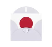 BROLEO Carte de vœux blanche imprimée drapeau japonais, parfaite pour la Saint-Valentin, un anniversaire de mariage et des invitations de fête