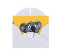 BROLEO Carte de vœux blanche imprimée koala de dessin animé, parfaite pour la Saint-Valentin, un anniversaire de mariage et des invitations de fête