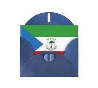 BROLEO Carte de vœux bleue avec drapeau de la Guinée équatoriale - Parfaite pour la Saint-Valentin, un anniversaire de mariage et des invitations de fête