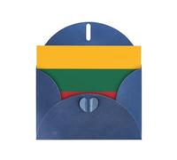 BROLEO Carte de vœux bleue avec drapeau de la Lituanie imprimée parfaite pour la Saint-Valentin, un anniversaire de mariage et des invitations de fête