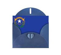 BROLEO Carte de vœux bleue avec drapeau de l'État du Nevada pour Noël, anniversaire d'enfant, Saint-Valentin et invitation à une fête
