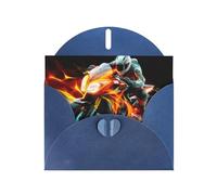 BROLEO Carte de vœux bleue avec image de moto cool pour Noël, anniversaire d'enfant, Saint-Valentin et invitation à une fête