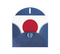 BROLEO Carte de vœux bleue imprimée drapeau japonais parfaite pour la Saint-Valentin, un anniversaire de mariage et des invitations de fête