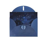 BROLEO Carte de vœux bleue Motif constellations dans les étoiles Idéal pour la Saint-Valentin, un anniversaire de mariage et des invitations de fête