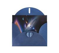 BROLEO Carte de vœux bleue Un univers fascinant imprimée parfaite pour la Saint-Valentin, un anniversaire de mariage et des invitations de fête