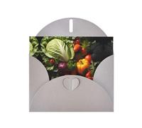 BROLEO Carte de vœux grise avec beaucoup de légumes frais, parfaite pour la Saint-Valentin, un anniversaire de mariage et des invitations de fête