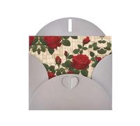 BROLEO Carte de vœux grise avec de nombreuses roses rouges pour Noël, un anniversaire d'enfant, la Saint-Valentin et une invitation à une fête