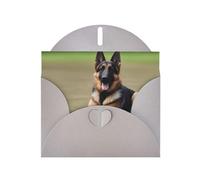 BROLEO Carte de vœux grise avec imprimé de chien de berger allemand, parfaite pour la Saint-Valentin, un anniversaire de mariage et des invitations de fête