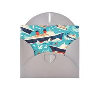 BROLEO Carte de vœux grise avec motif bateau de croisière pour Noël, anniversaire d'enfant, Saint-Valentin et invitation à une fête