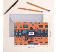 BROLEO Carte de vœux grise avec photo d'attaque de hacker pour Noël, anniversaire d'enfant, Saint-Valentin et invitation à une fête