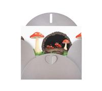 BROLEO Carte de vœux grise avec trou de fourmi à côté d'un champignon, parfaite pour la Saint-Valentin, un anniversaire de mariage et des invitations de fête