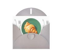 BROLEO Carte de vœux grise Croissant sur plaque verte Imprimée Parfaite pour la Saint-Valentin, un anniversaire de mariage et des invitations de fête
