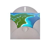BROLEO Carte de vœux grise imprimée « An island in the Ocean » - Parfaite pour la Saint-Valentin, un anniversaire de mariage et des invitations de fête