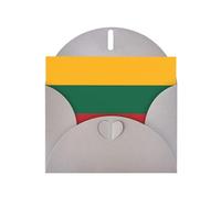 BROLEO Carte de vœux grise imprimée drapeau de la Lituanie parfaite pour la Saint-Valentin, un anniversaire de mariage et des invitations de fête