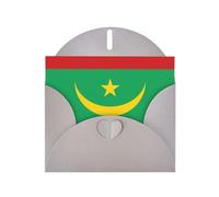 BROLEO Carte de vœux grise imprimée drapeau de la Mauritanie parfaite pour la Saint-Valentin, un anniversaire de mariage et des invitations de fête
