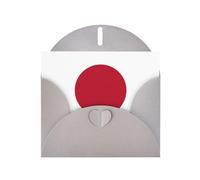 BROLEO Carte de vœux grise imprimée drapeau japonais parfaite pour la Saint-Valentin, un anniversaire de mariage et des invitations de fête