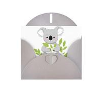 BROLEO Carte de vœux grise Koala des mauvaises herbes, parfaite pour la Saint-Valentin, un anniversaire de mariage et des invitations de fête