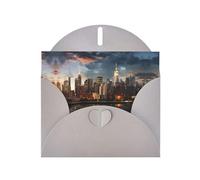BROLEO Carte de vœux grise The New York City Skyline pour Noël, anniversaire d'enfant, Saint-Valentin et invitation à une fête