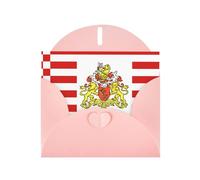 BROLEO Carte de vœux rose avec drapeau du Sénat de Brême - Parfait pour la Saint-Valentin, un anniversaire de mariage et des invitations de fête