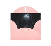 BROLEO Carte de vœux rose avec impression chauve-souris foncée parfaite pour la Saint-Valentin, un anniversaire de mariage et des invitations de fête