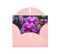 BROLEO Carte de vœux rose avec impression de fleurs d'orchidée, parfaite pour la Saint-Valentin, un anniversaire de mariage et des invitations de fête