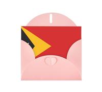 BROLEO Carte de vœux rose avec motif drapeau du Timor-Leste parfaite pour la Saint-Valentin, un anniversaire de mariage et des invitations de fête