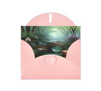 BROLEO Carte de vœux rose « Little Bridge in the East » imprimée parfaite pour la Saint-Valentin, un anniversaire de mariage et des invitations de fête