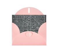 BROLEO Carte de vœux rose mathématiques geek calcul image pour Noël, anniversaire d'enfant, Saint-Valentin et invitation à une fête