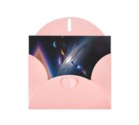 BROLEO Carte de vœux rose Un univers fascinant imprimée parfaite pour la Saint-Valentin, un anniversaire de mariage et des invitations de fête