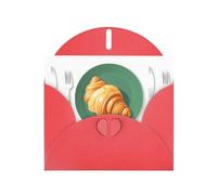 BROLEO Carte de vœux rouge Croissant sur plaque verte Imprimée Parfaite pour la Saint-Valentin, un anniversaire de mariage et des invitations de fête