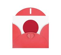 BROLEO Carte de vœux rouge imprimée drapeau japonais parfaite pour la Saint-Valentin, anniversaire de mariage et invitations de fête