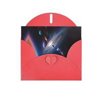 BROLEO Carte de vœux rouge Un univers fascinant imprimée parfaite pour la Saint-Valentin, un anniversaire de mariage et des invitations de fête