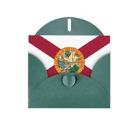 BROLEO Carte de vœux vert foncé avec drapeau de la Floride, parfaite pour la Saint-Valentin, un anniversaire de mariage et des invitations de fête