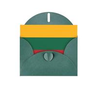 BROLEO Carte de vœux vert foncé avec drapeau de la Lituanie - Parfaite pour la Saint-Valentin, un anniversaire de mariage et des invitations de fête