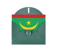 BROLEO Carte de vœux vert foncé avec drapeau de la Mauritanie - Parfaite pour la Saint-Valentin, un anniversaire de mariage et des invitations de fête