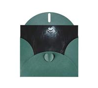 BROLEO Carte de vœux vert foncé avec impression chauve-souris foncée parfaite pour la Saint-Valentin, un anniversaire de mariage et des invitations de fête
