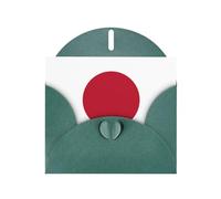 BROLEO Carte de vœux vert foncé avec imprimé drapeau japonais, parfaite pour la Saint-Valentin, un anniversaire de mariage et des invitations de fête