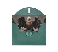 BROLEO Carte de vœux vert foncé avec motif aigle qui garde l'épée, parfaite pour la Saint-Valentin, un anniversaire de mariage et des invitations de fête