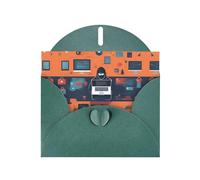 BROLEO Carte de vœux vert foncé avec photo d'attaque de hacker pour Noël, anniversaire d'enfant, Saint-Valentin et invitation à une fête