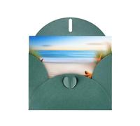 BROLEO Carte de vœux vert foncé Motif plage étoiles de mer terres pour Noël, anniversaire d'enfant, Saint-Valentin et invitation à une fête