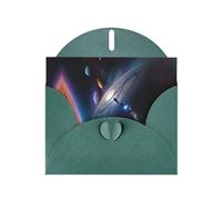 BROLEO Carte de vœux vert foncé Un univers fascinant - Parfait pour la Saint-Valentin, un anniversaire de mariage et des invitations de fête
