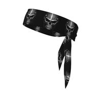 BROLEO Casque crâne autocollant imprimé foulard de sport, absorbant la transpiration et respirant, bandeau de mouvement, foulard double face