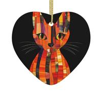 Broleo Cat Show Prints Christmas Ceramic Love Pendentif Décoration Intérieur Festival Cadeau