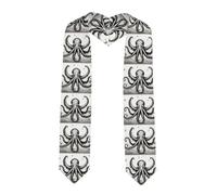 BROLEO Châle de remise de diplôme aplati ruban pieuvre tentacules imprimé - Étole en satin pour cérémonie de remise de diplôme, cadeau pour fils, filles, amis et sœurs, coin pointu, Taille unique