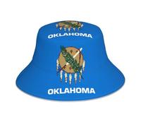BROLEO Chapeau bob réfléchissant imprimé drapeau de l'État de l'Oklahoma, léger, respirant, pliable pour homme et femme, noir