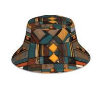 BROLEO Chapeau bob réfléchissant imprimé patchwork style africain léger, respirant, pliable pour homme et femme noir