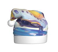 BROLEO Chapeau de Noël imprimé caneton sur un avion pour adulte, accessoire de qualité doux, léger et moelleux