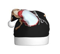 BROLEO Chapeau de Noël imprimé kangourou jouant de la batterie pour adulte